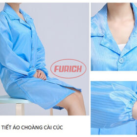 Áo choàng phòng sạch cài cúc 3 Áo choàng phòng sạch cài cúc chi tiết